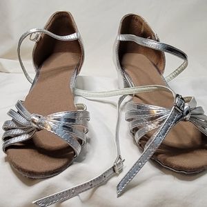 Silver 1.5 inch heels.
